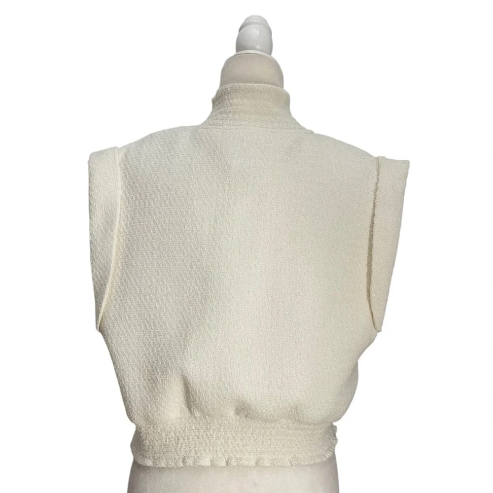 Christian Lacroix Boucle’ Tweed Crop Vest Sleeveless Jacket Intermix $395 - Picture 6 of 16